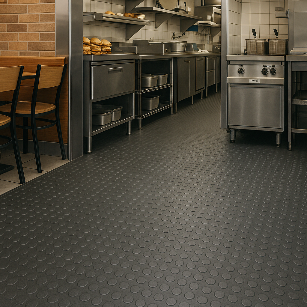 Studded Dot Penny Rubber Flooring Rolls