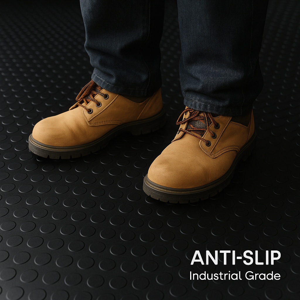 Studded Dot Penny Rubber Flooring Rolls