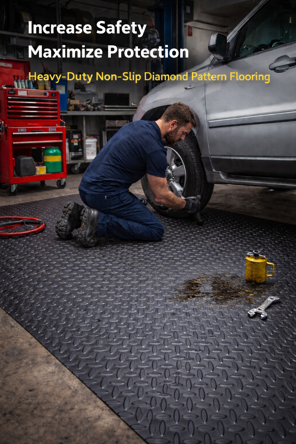 Diamond Tread Rubber Safety Flooring