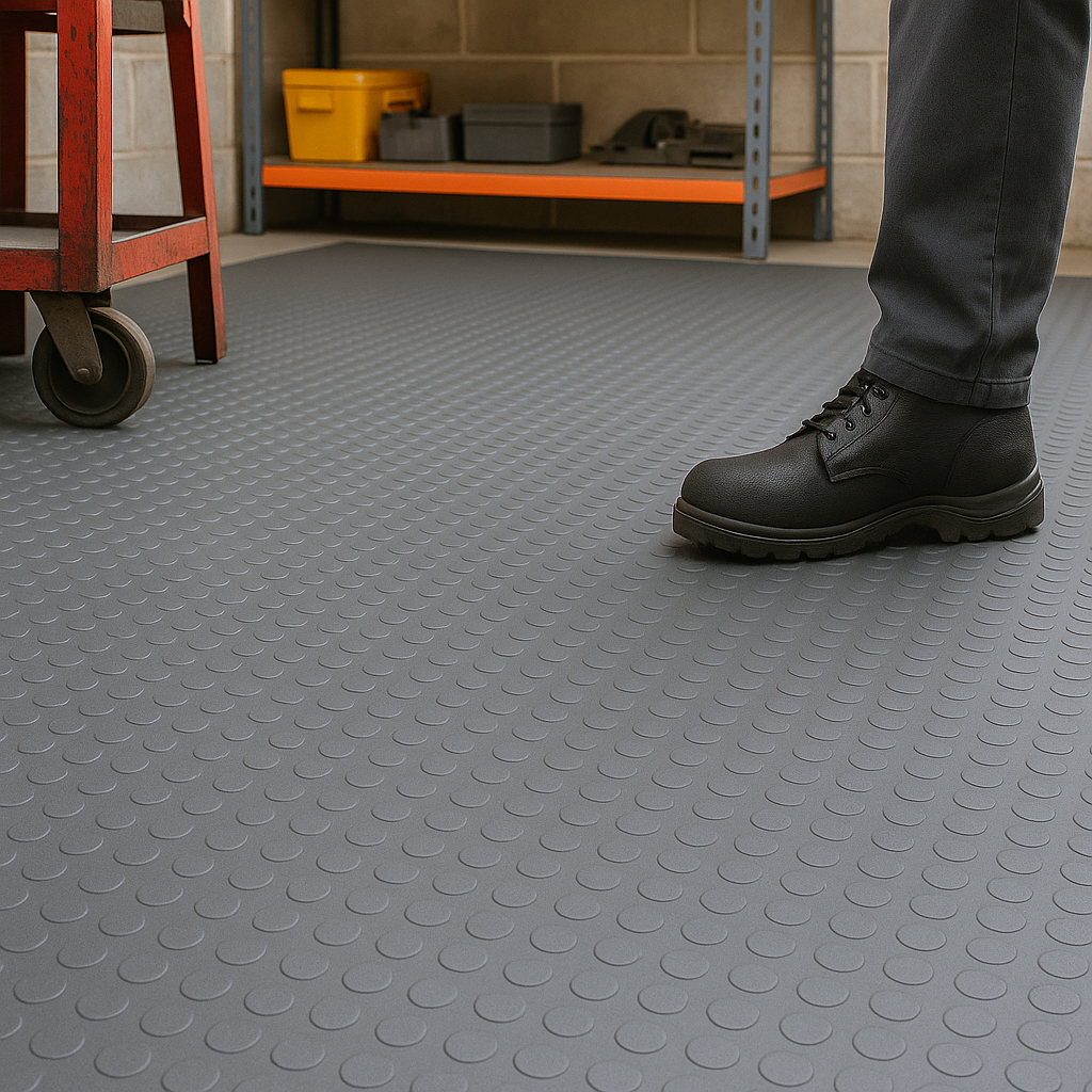 Studded Dot Penny Rubber Flooring Rolls