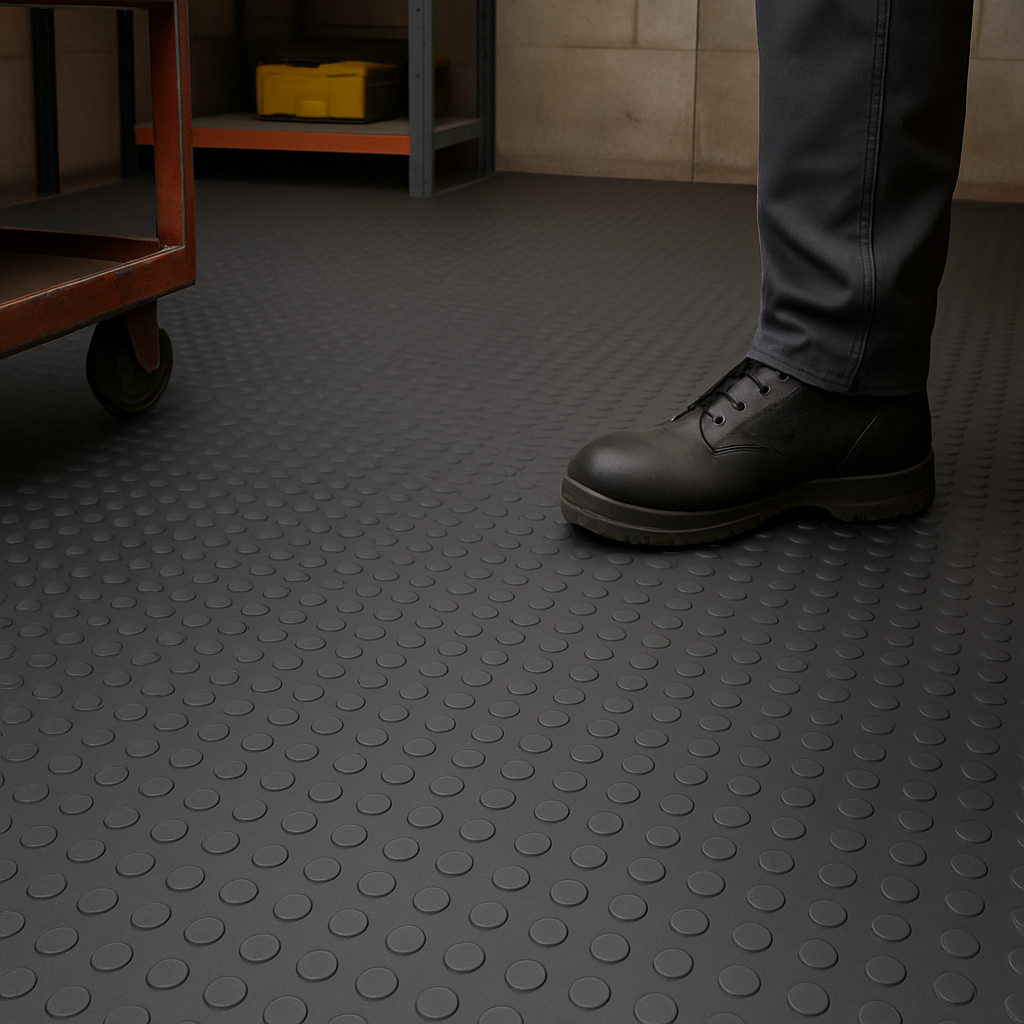 Studded Dot Penny Rubber Flooring Rolls