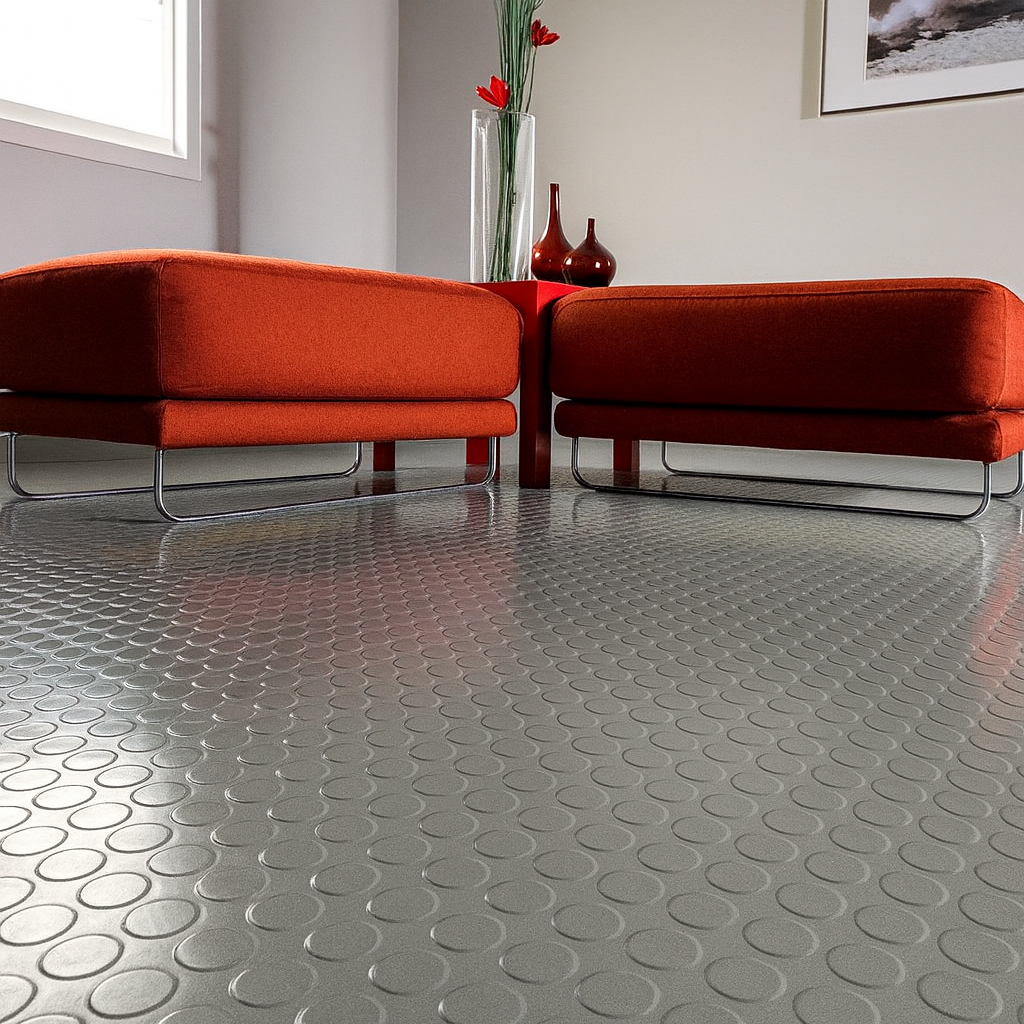 Studded Dot Penny Rubber Flooring Rolls