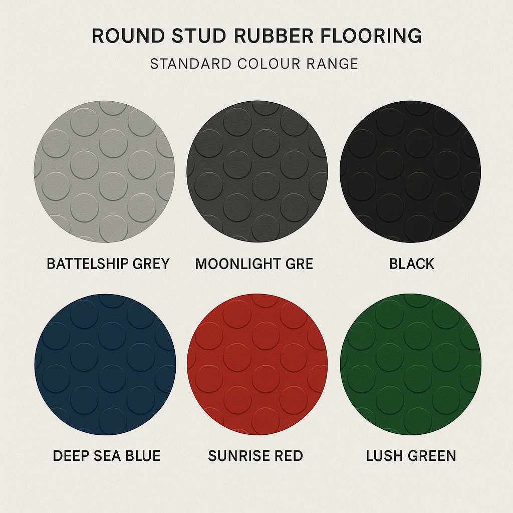Studded Dot Penny Rubber Flooring Rolls
