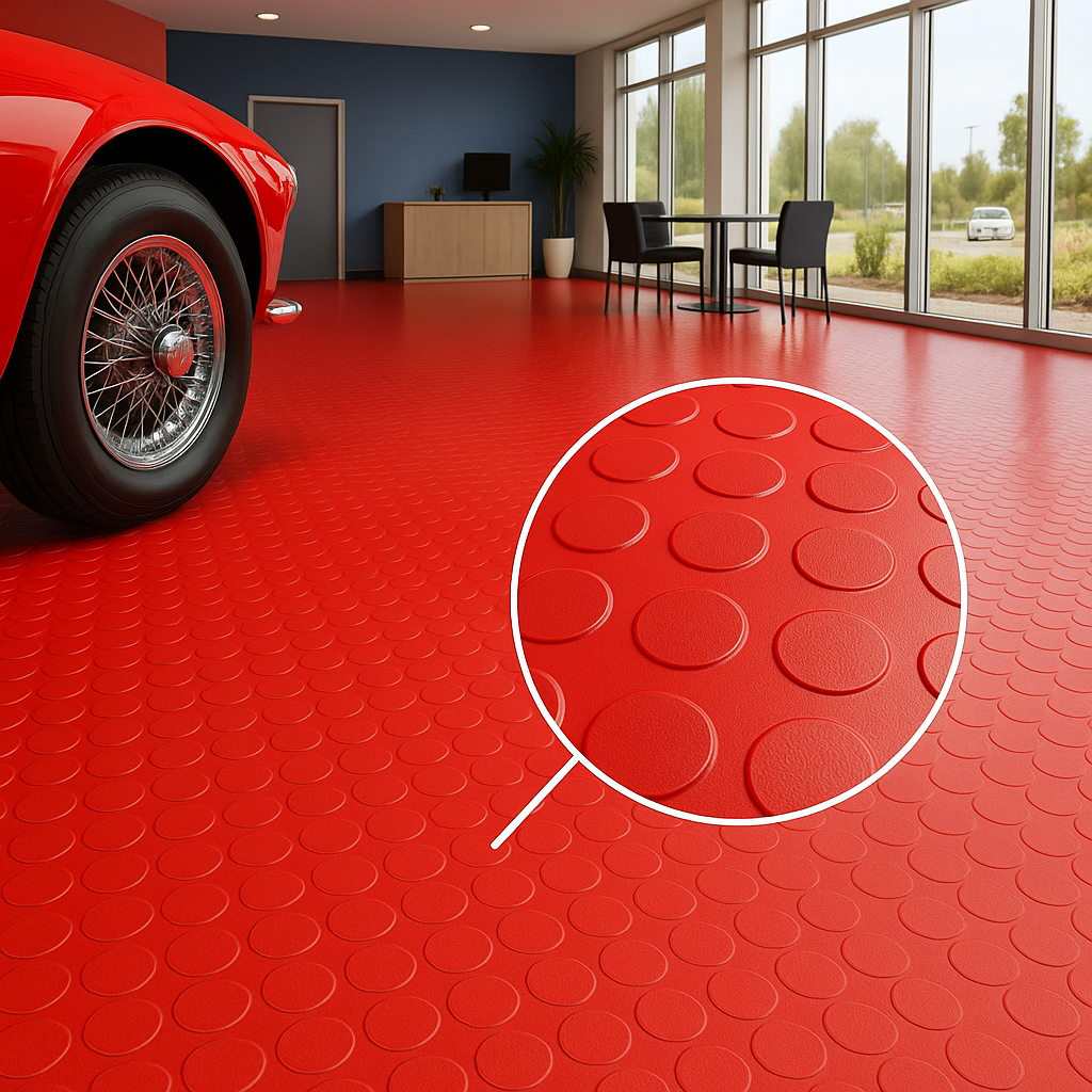 Studded Dot Penny Rubber Flooring Rolls