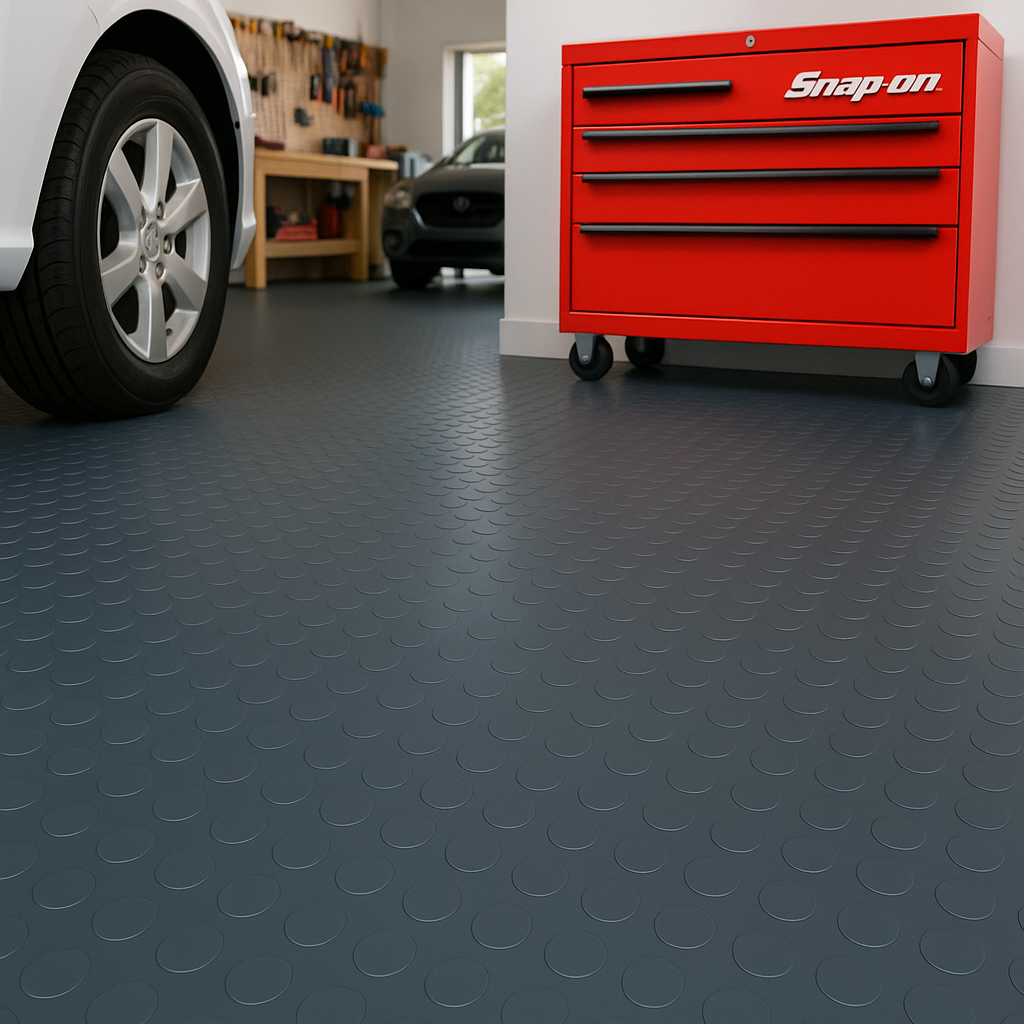 Studded Dot Penny Rubber Flooring Rolls