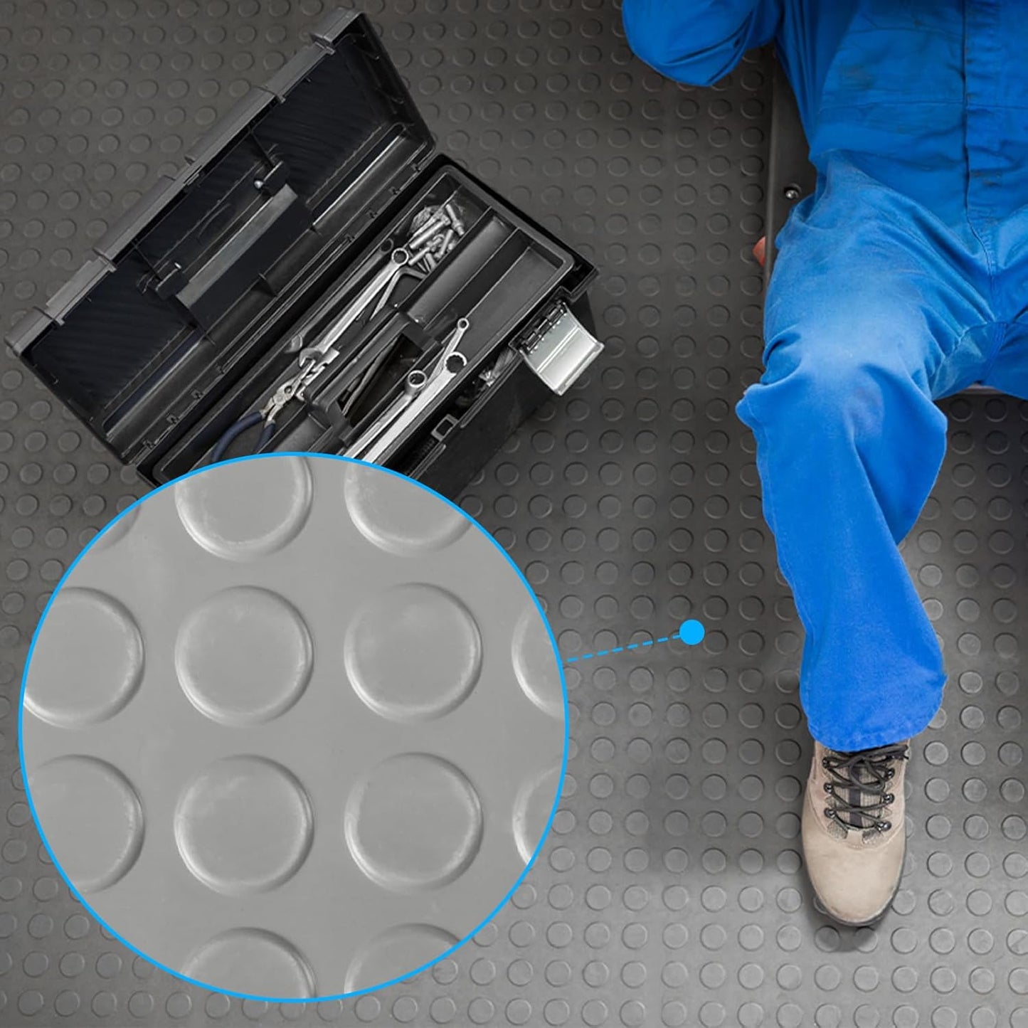 Studded Dot Penny Rubber Flooring Rolls