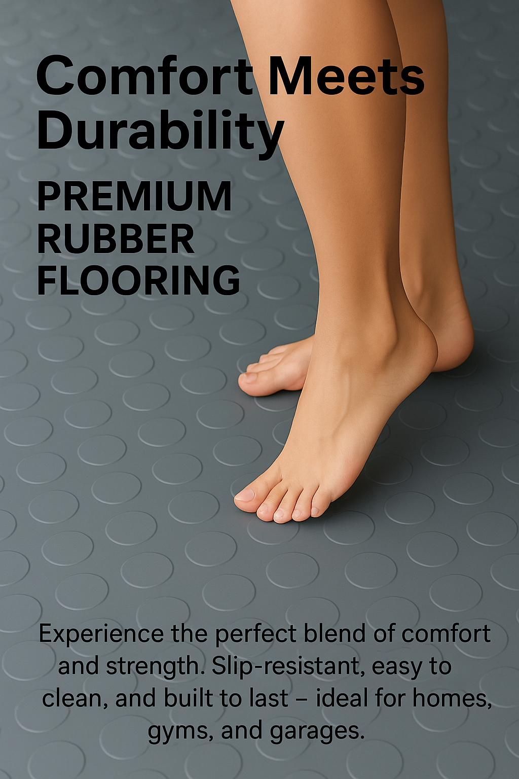Studded Dot Penny Rubber Flooring Rolls