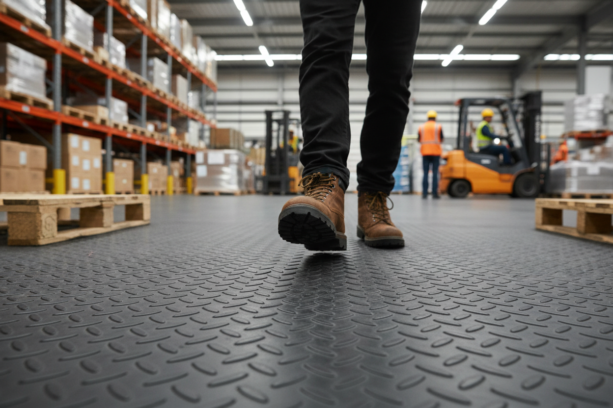 Diamond Tread Rubber Safety Flooring